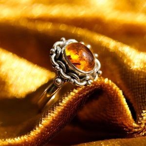Shop Dixi Narelle Amber Sterling Silver Boho Ring